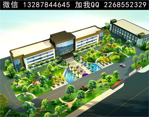 辦公樓前綠化花園景觀設(shè)計案例效果圖